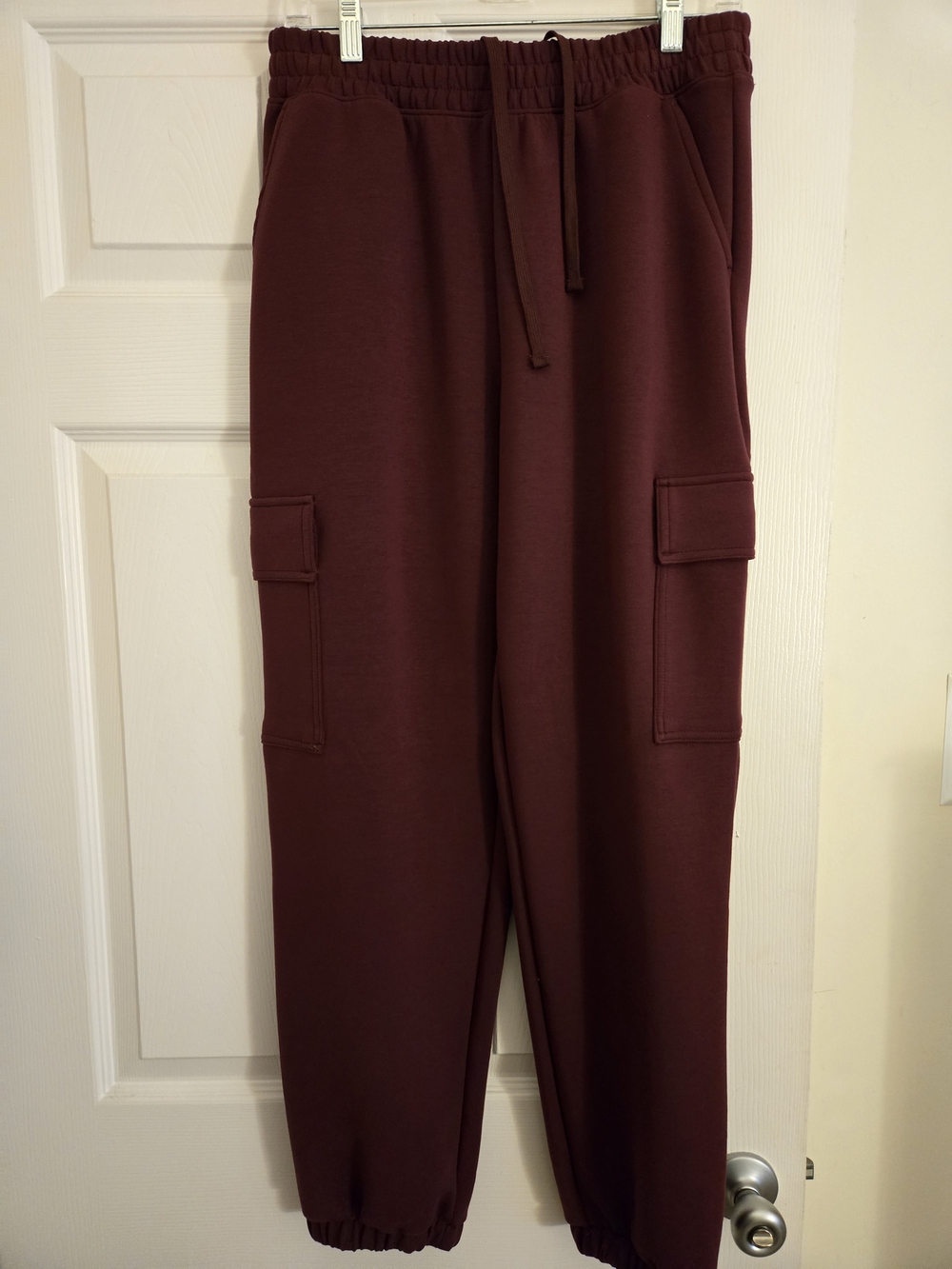 Esley Collection Burgundy Elastic Waist Joggers